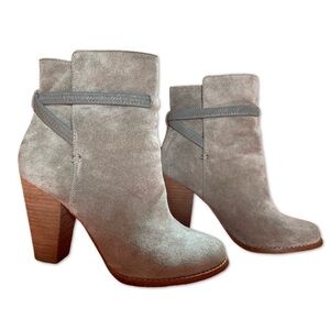 Joie for Anthropologie Rigby Suede Leather Ankle Boots Size 37 US Size 7